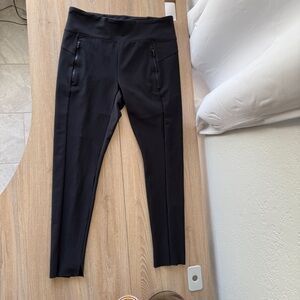 Athleta Black Athletic Leggings Zippered Pocket M